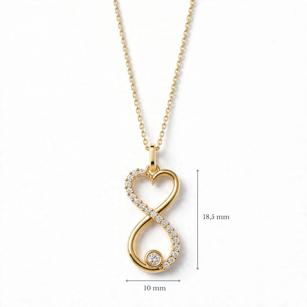 Sonsuzluk Kalp Kolye | Fable Serisi | 925 Gümüş | Mihu Jewelry