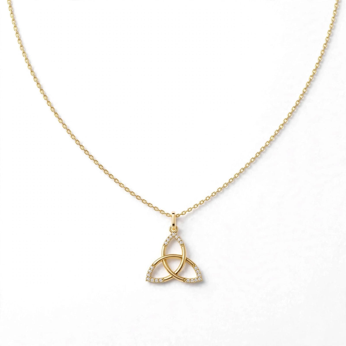 Trinity Düğümü Kolye | Fable Serisi | Altın Kaplama 925 Gümüş | Pavé Zirkon | Mihu Jewelry