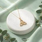 Trinity Düğümü Kolye | Fable Serisi | Altın Kaplama 925 Gümüş | Pavé Zirkon | Mihu Jewelry
