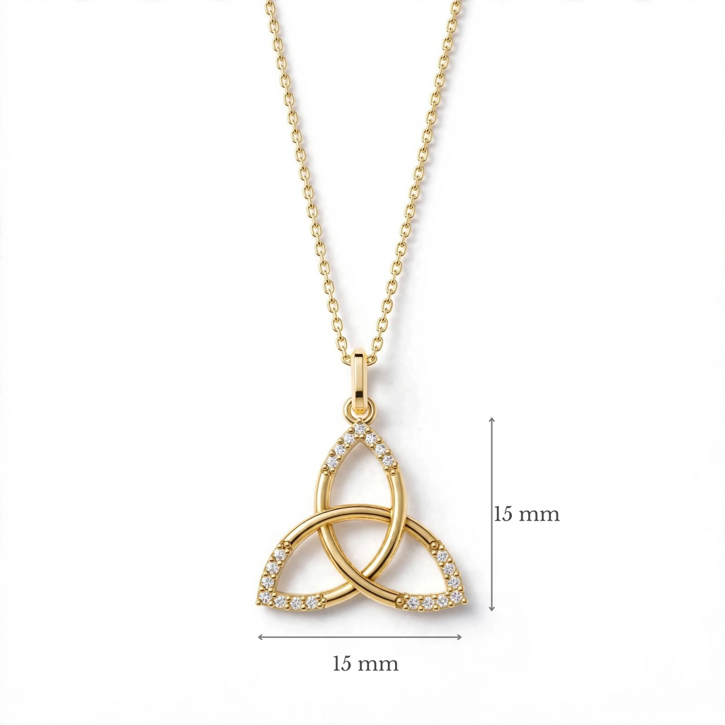 Trinity Düğümü Kolye | Fable Serisi | Altın Kaplama 925 Gümüş | Pavé Zirkon | Mihu Jewelry