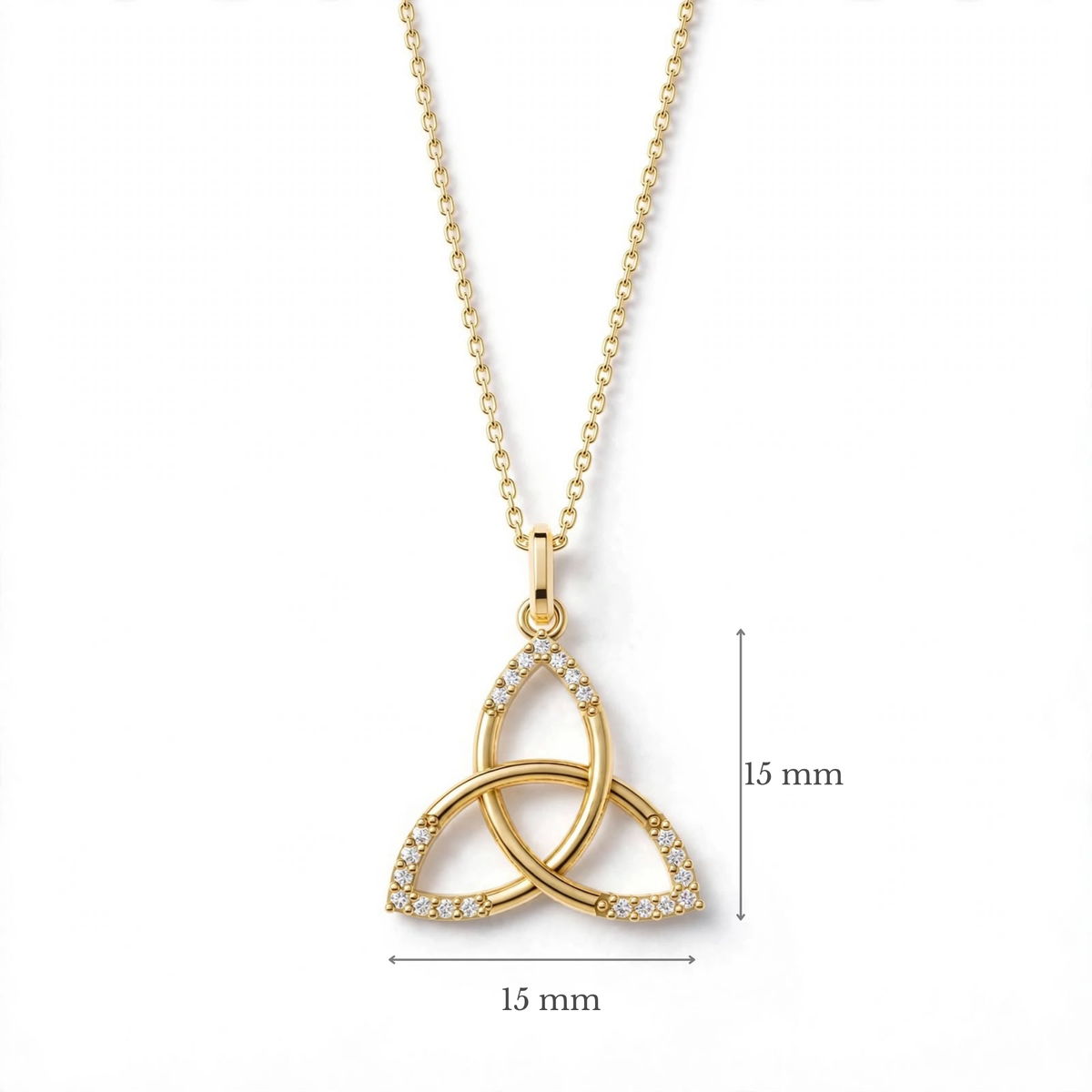 Trinity Düğümü Kolye | Fable Serisi | Altın Kaplama 925 Gümüş | Pavé Zirkon | Mihu Jewelry