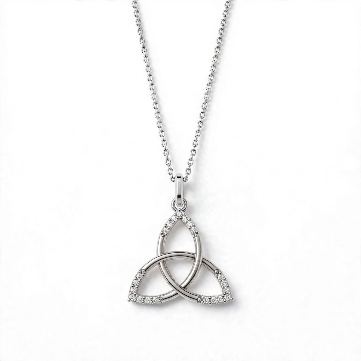 Trinity Düğümü Kolye | Fable Serisi | Altın Kaplama 925 Gümüş | Pavé Zirkon | Mihu Jewelry