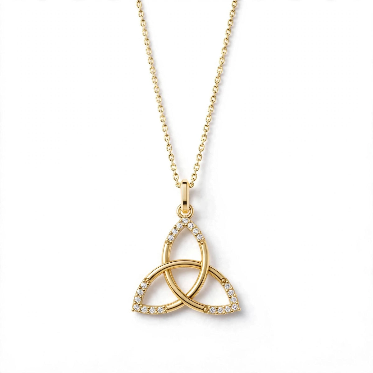 Trinity Düğümü Kolye | Fable Serisi | Altın Kaplama 925 Gümüş | Pavé Zirkon | Mihu Jewelry