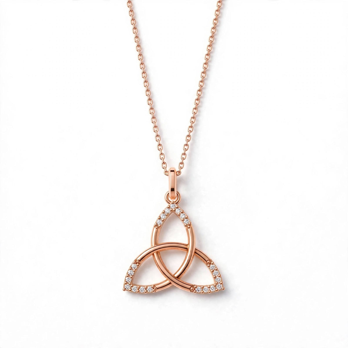 Trinity Düğümü Kolye | Fable Serisi | Altın Kaplama 925 Gümüş | Pavé Zirkon | Mihu Jewelry