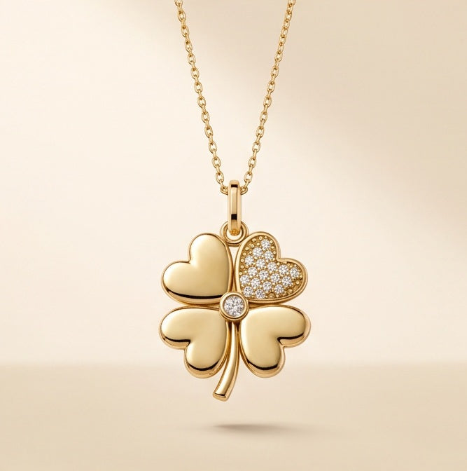 Yonca Kolye | Fable Serisi | Altın Kaplama 925 Gümüş | Mihu Jewelry