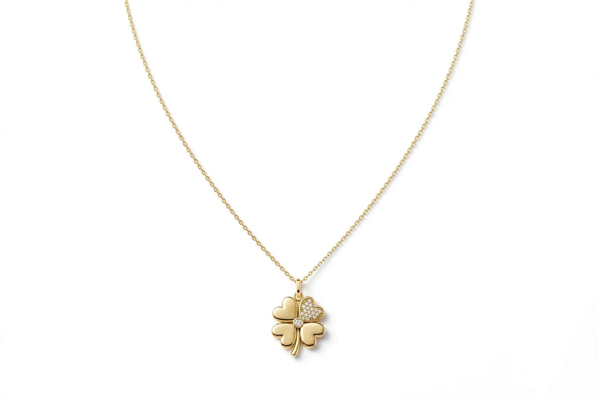 Yonca Kolye | Fable Serisi | Altın Kaplama 925 Gümüş | Mihu Jewelry
