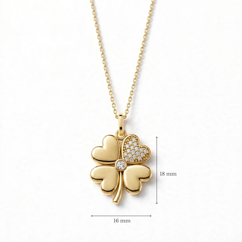 Yonca Kolye | Fable Serisi | Altın Kaplama 925 Gümüş | Mihu Jewelry