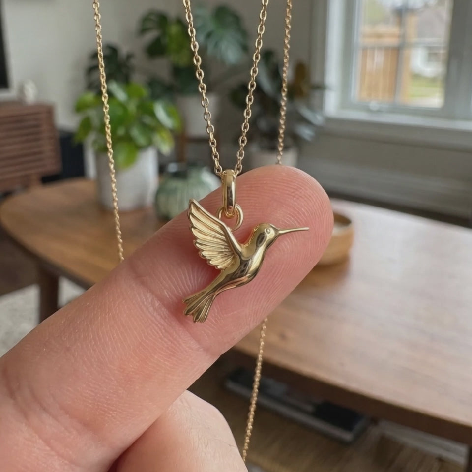 Sinekkuşu Kolye | Fable Serisi | Altın Kaplama 925 Gümüş | Mihu Jewelry