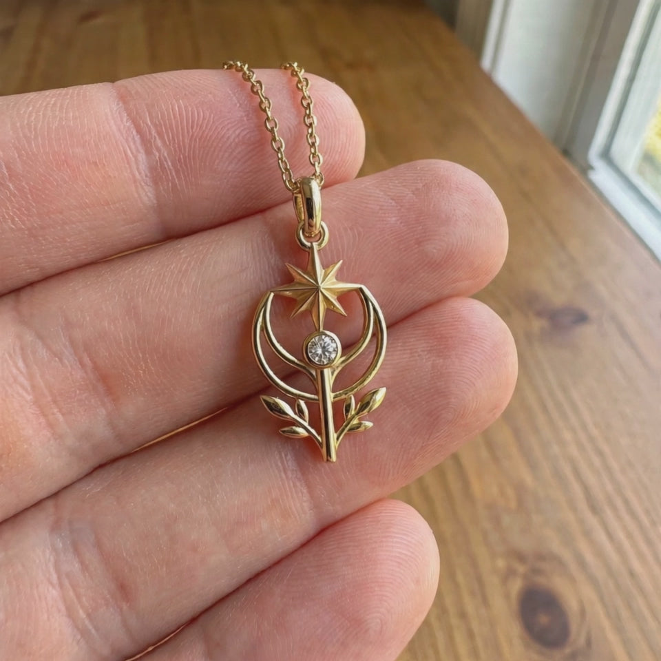 Kuzey Yıldızı Lale Kolye | Fable Serisi | 925 Gümüş | Mihu Jewelry